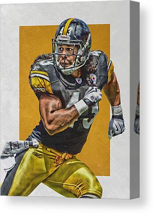 Troy Polamalu Pittsburgh Steelers Art Joe Hamilton Canvas Print