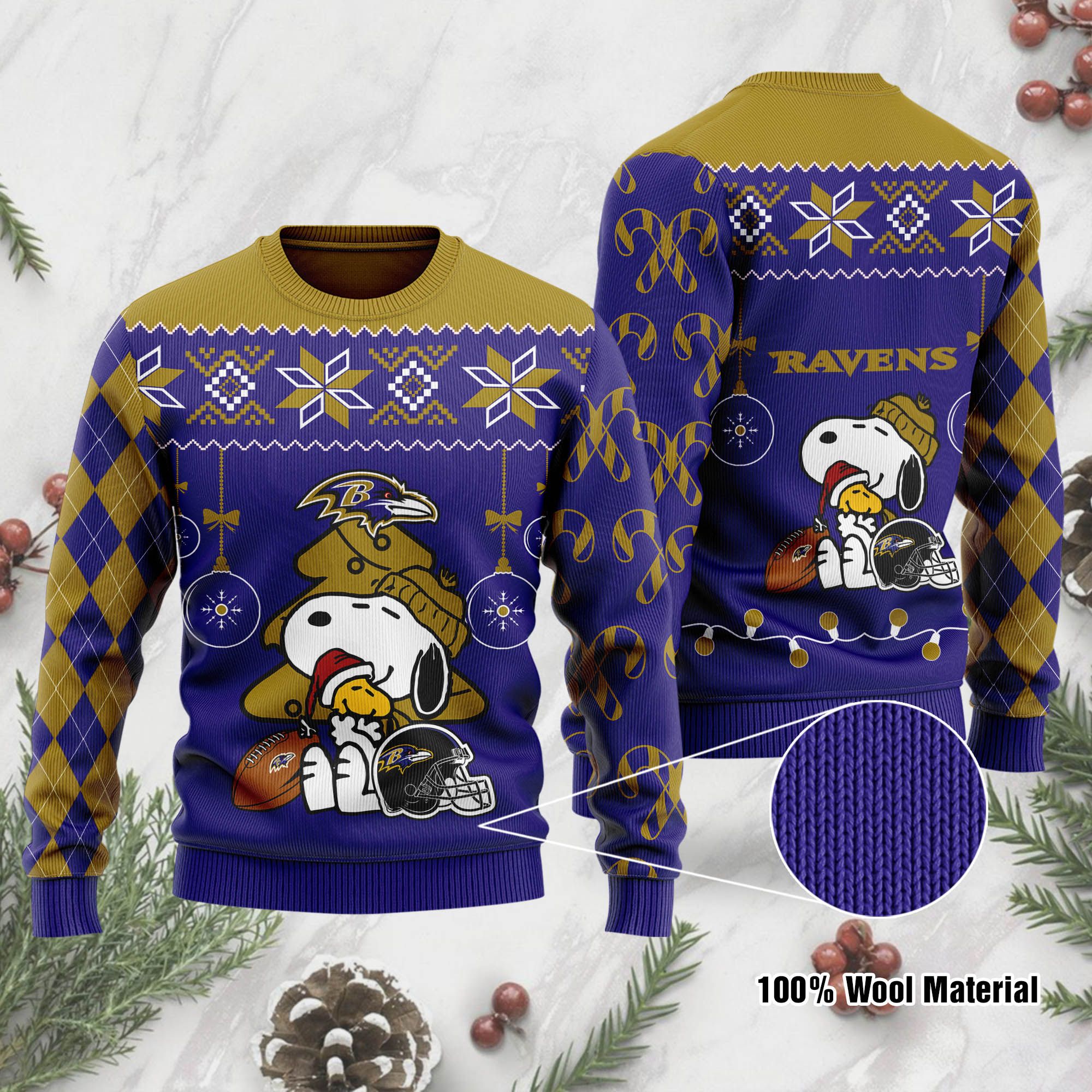 Baltimore Ravens SP Ugly Sweater 192 L1PTHH0194-XM