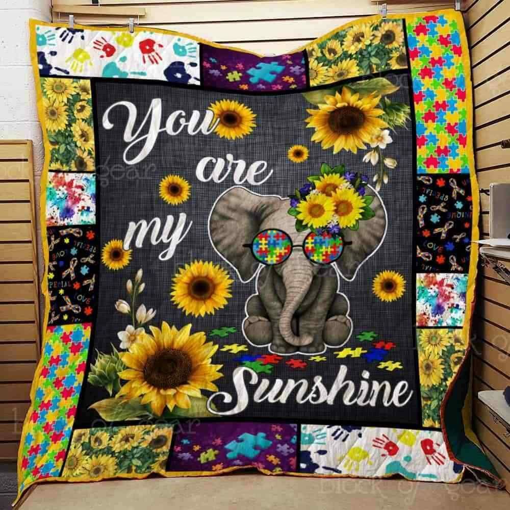 Autism Elephant You Are My Sunshine – Autism Awareness Quilt 0921