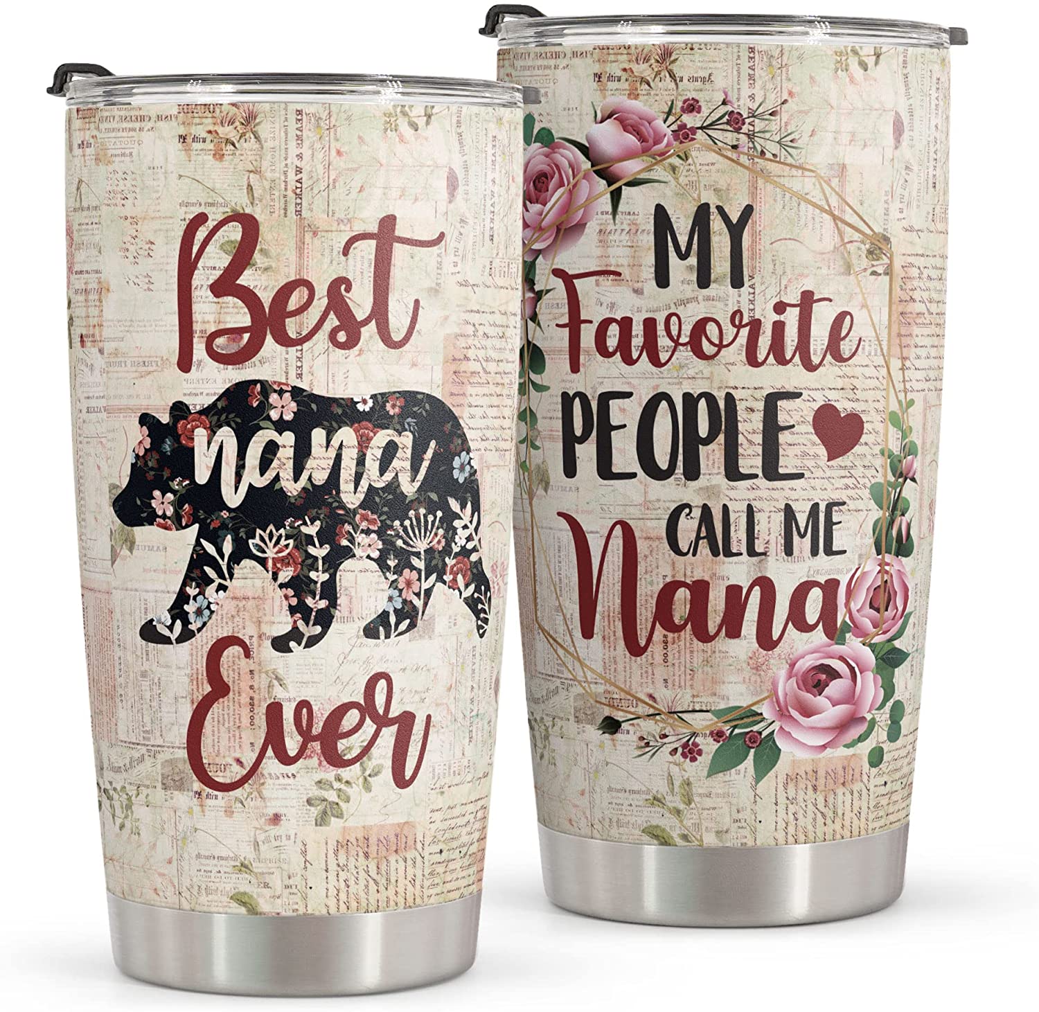 Mothers Day Gifts – Birthday Gifts For Mom Nana & Mothers Day Gifts From Daughter Son – Mom Gifts Mother’S Day Gifts For Grandma – Stainless Steel Bear Tumbler 20Oz – Mom Gifts For Mother Day