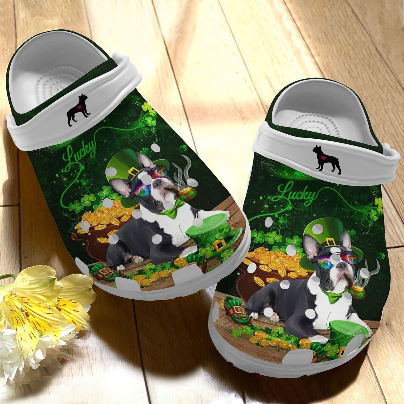 Boston Terrier Personalized Clog, Custom Name, Text Cute Boston Terrier, Fashion Style For Women, Men, Kid, Print 3D