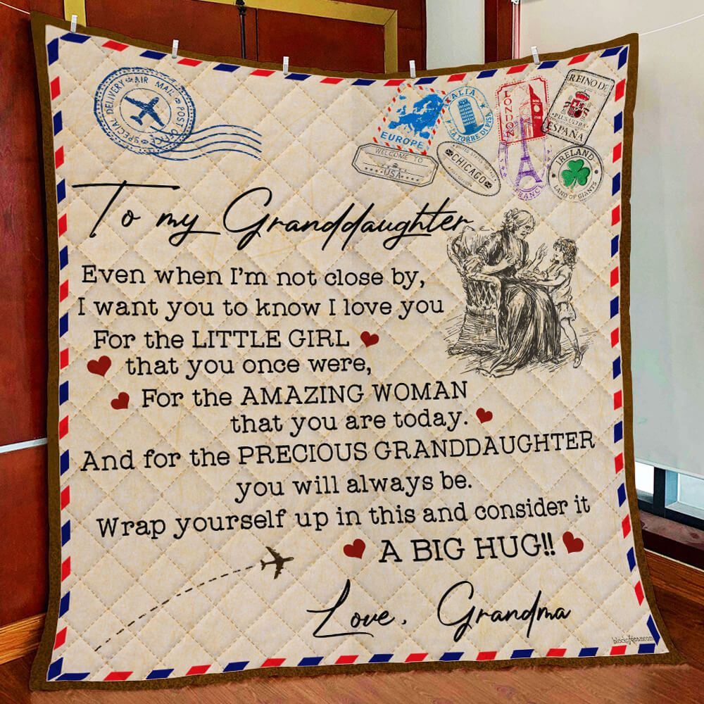 To My Granddaughter Quilt Blanket