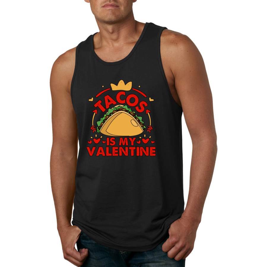 Tacos Is My Valentine Funny Taco Valentine’s Day Graphic Tank Top