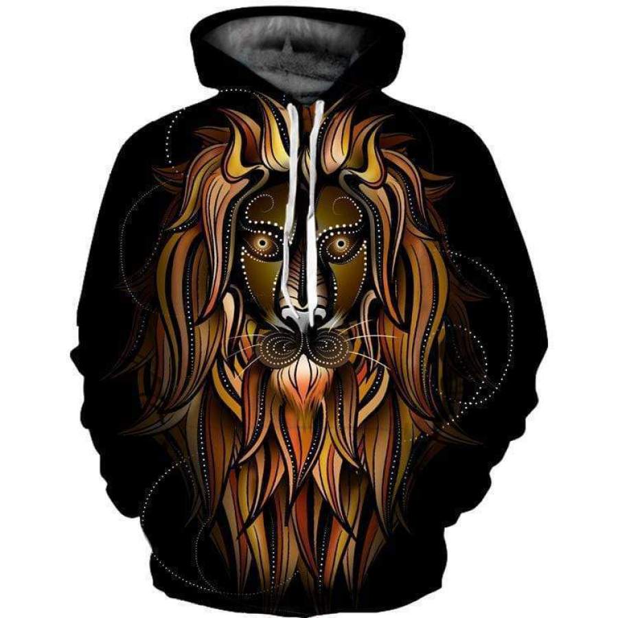 “Fire Lion” Couple 3D Print Hooded Sweatshirt
