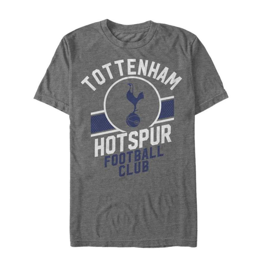 Tottenham Hotspur Football Club Men’s Logo Print  T Shirt Charcoal Heather