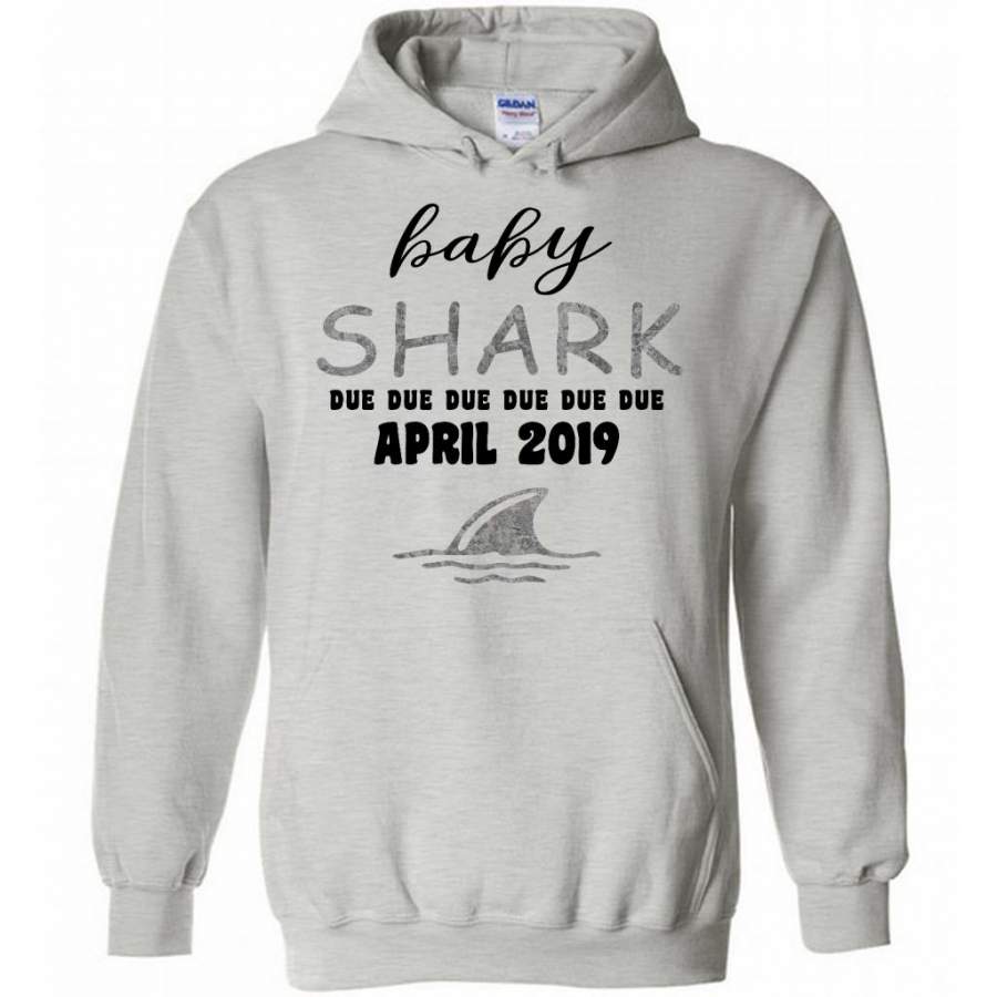 Baby Shark Due Due Due Due April 2019, Birthday Gift – Gildan Heavy Blend Hoodie