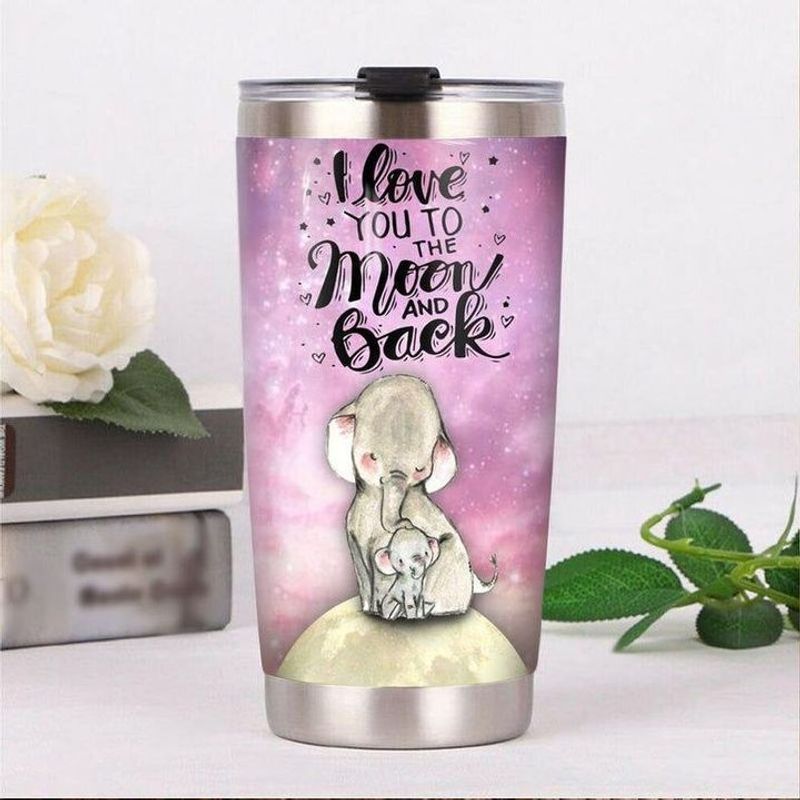 I Love You To The Moon And Back Elephant Mom Tumbler All Over Print Size 20Oz-30Oz