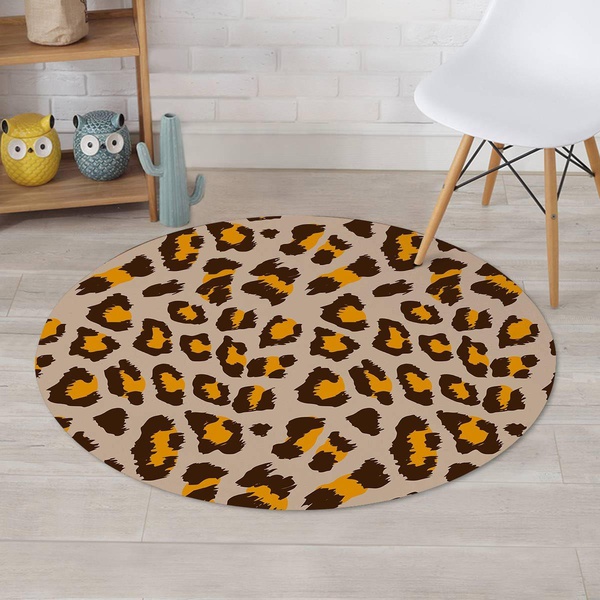 Cheetah Print Round Rug