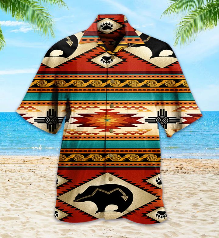 Native American Bear Brown 3D Hawaiian Shirt