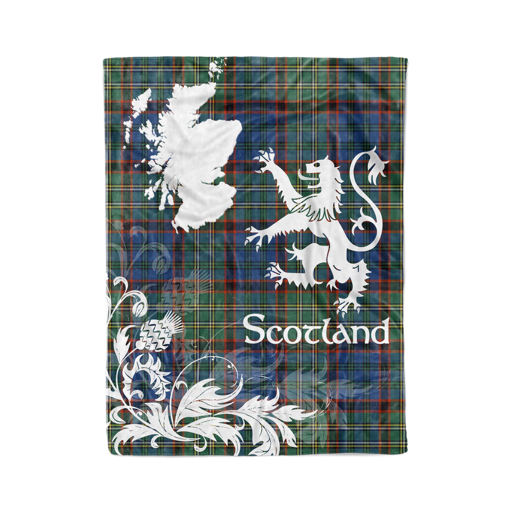 Tartan Plaid Fleece Blanket Tartan Blanket Thistle And Lion Scottish Clan Nicolson Hunting Ancient Plaid Blanket