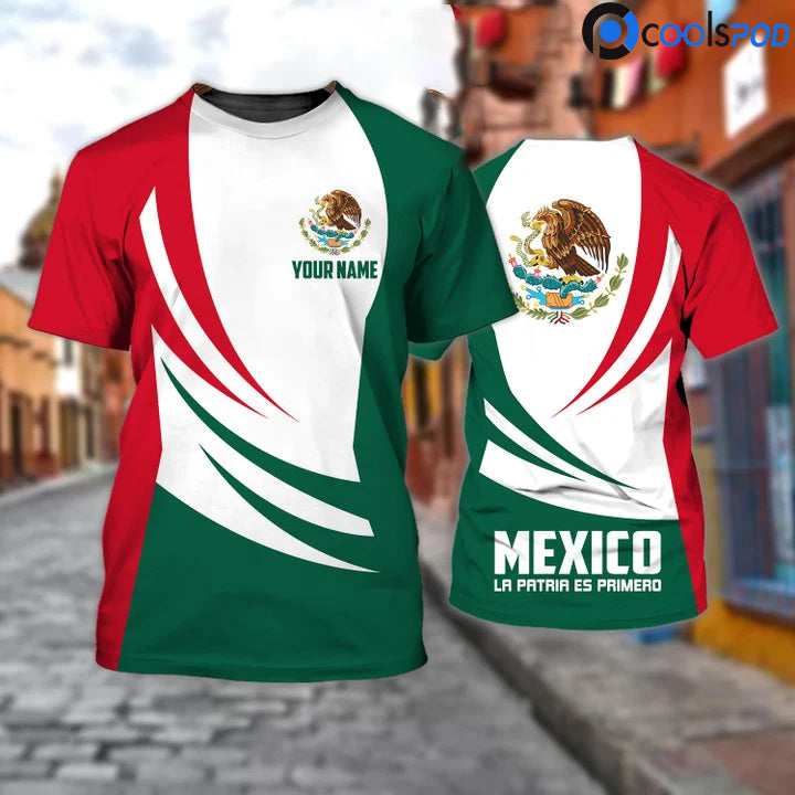 Custom Mexico Shirt Men Women, Proud Mexico Eagle 3D Print Shirt, Mexican Gift