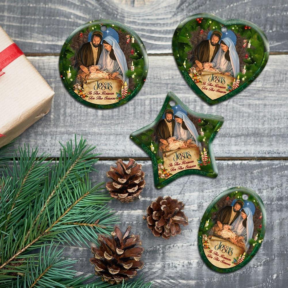 Jesus Is The Reason For The Christmas Season Ceramic Ornament Christmas Home Decor