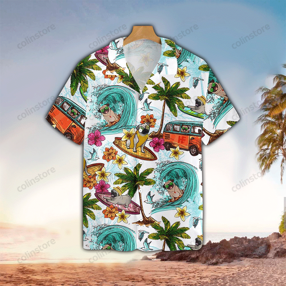 Beach Pugs Hawaii Shirt Aloha Ha43396