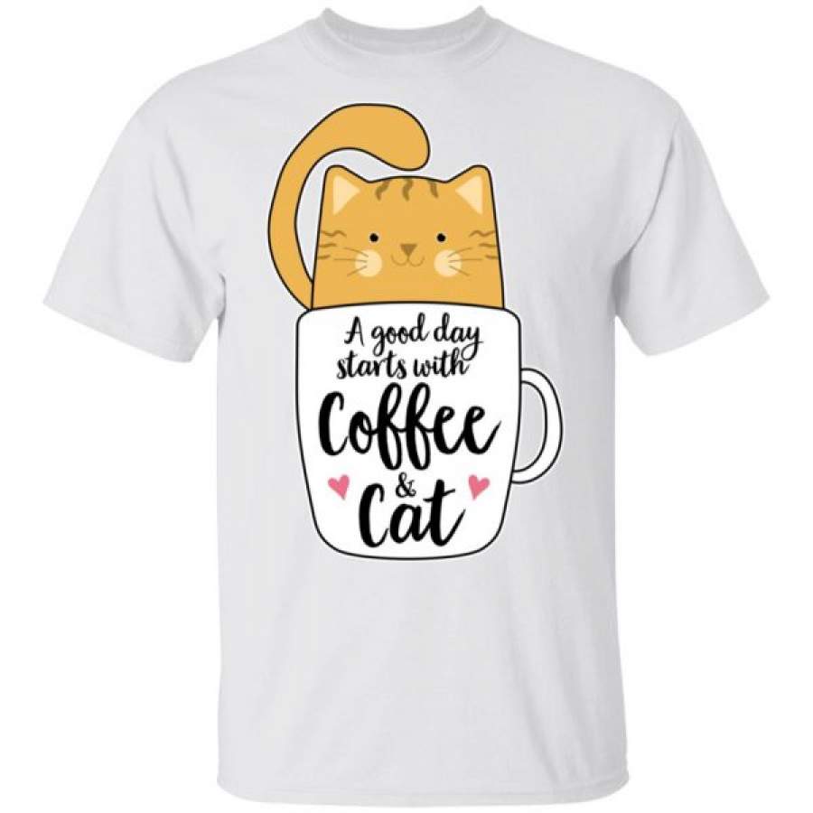 Orange Kitten Coffee Mug A Good Day Starts With Coffee And Cat Shirts – Cool Amazing Fashion