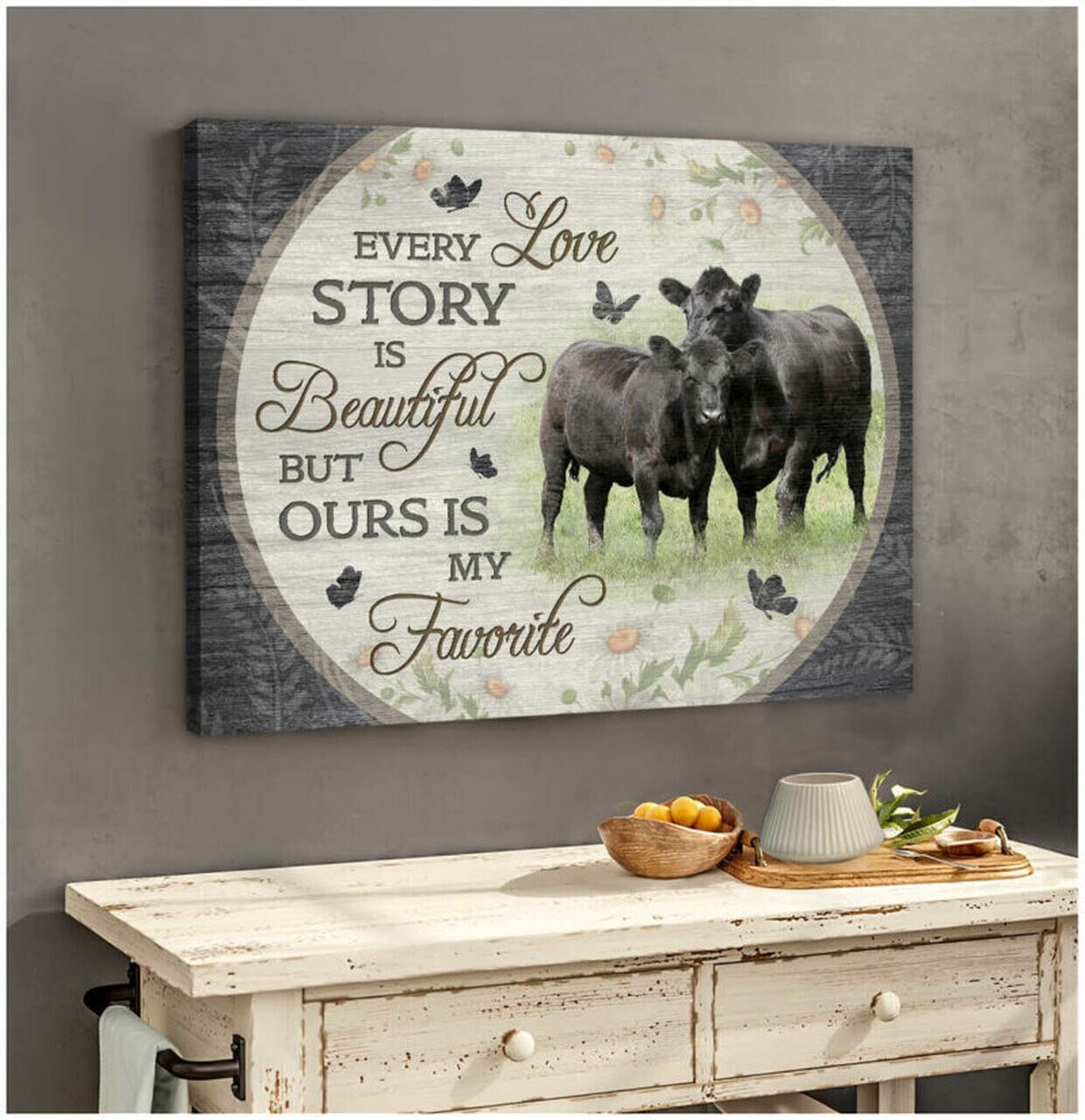 Every Love Story Is Beautiful Canvas And Poster, Wall Decor, Canvas Instructure For Couple Wall Art Decor, Great Gift For Cows Lovers