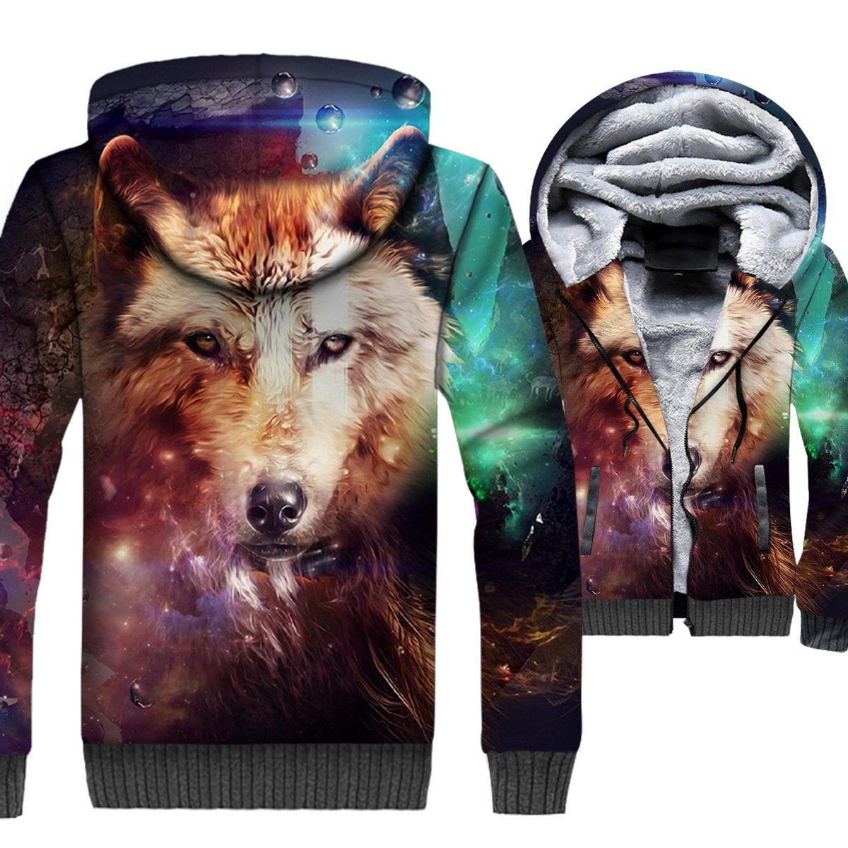 Animal Jackets – Animal Series Fox Galaxy Super Cool 3D Fleece Jacket