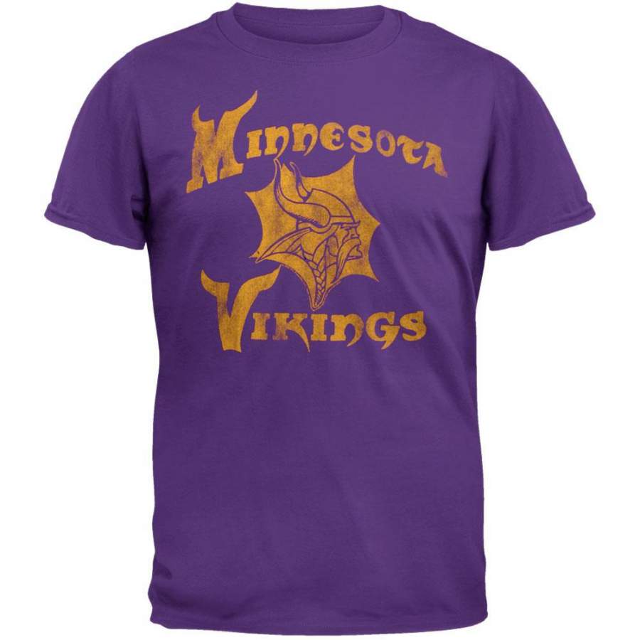 Minnesota Vikings – Distressed Logo Soft T-Shirt