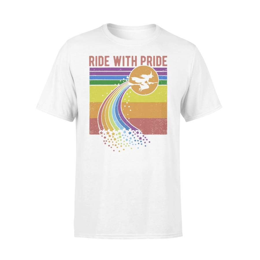 Witch Ride With Pride Lgbt Pride Vintage T-shirt