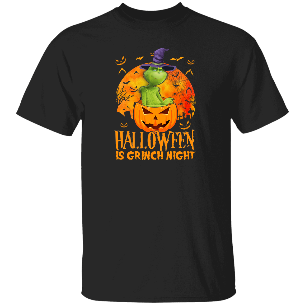 Halloween Christmas Shirt Halloween Is Grinch Night Funny Halloween Christmas G.Rinches Cartoon Movie Lover Gifts Halloween T-Shirt X lezhubbs Cartoon Fashion