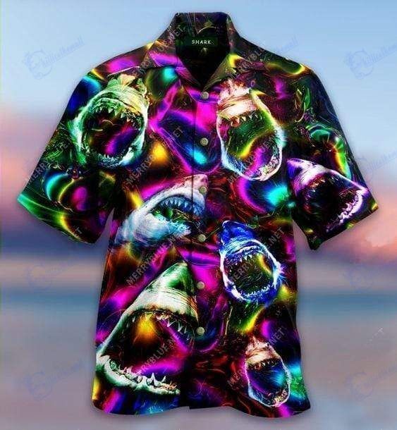 Beach Shirt Find Hawaiian Aloha Shirts Shark Jaws- Chillicothemall