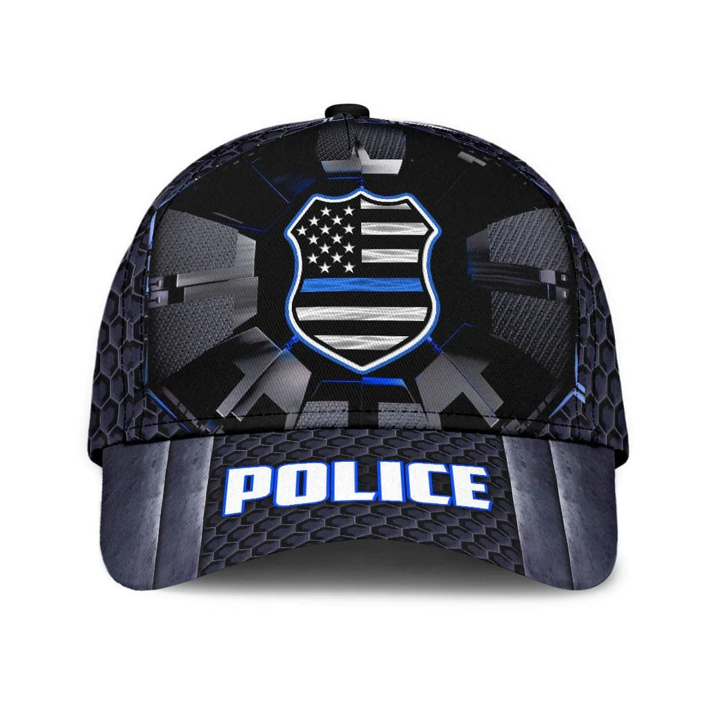 Personalized Police Badge Cap, Police Officer Hat For Police Birthday Gift 3D Baseball Cap