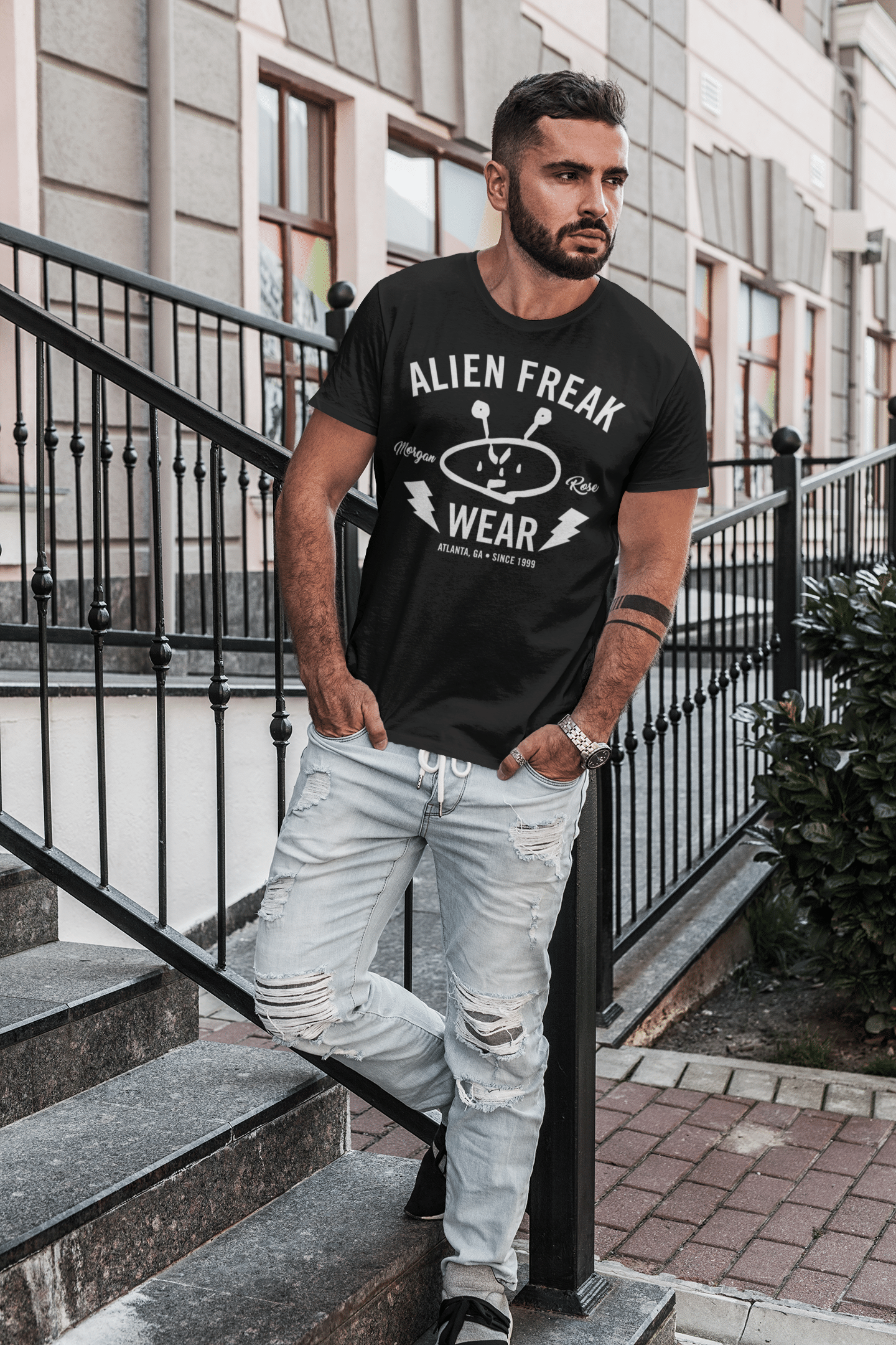 Alien Freak Wear Merch Brand Black T-Shirt