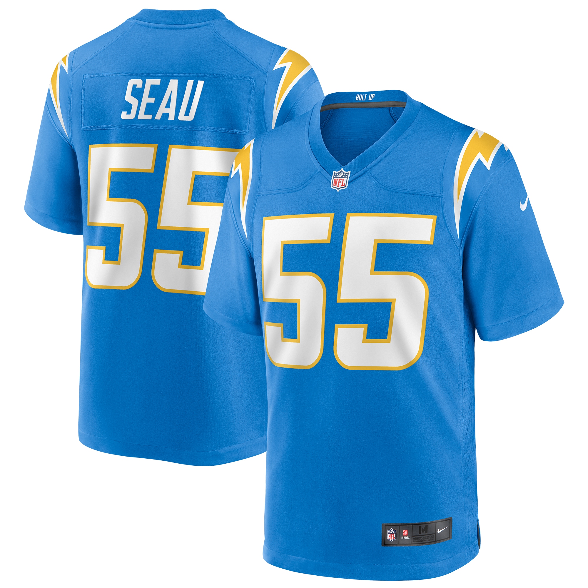 Junior Seau Los Angeles Chargers Game Retired Player Jersey – Powder Blue