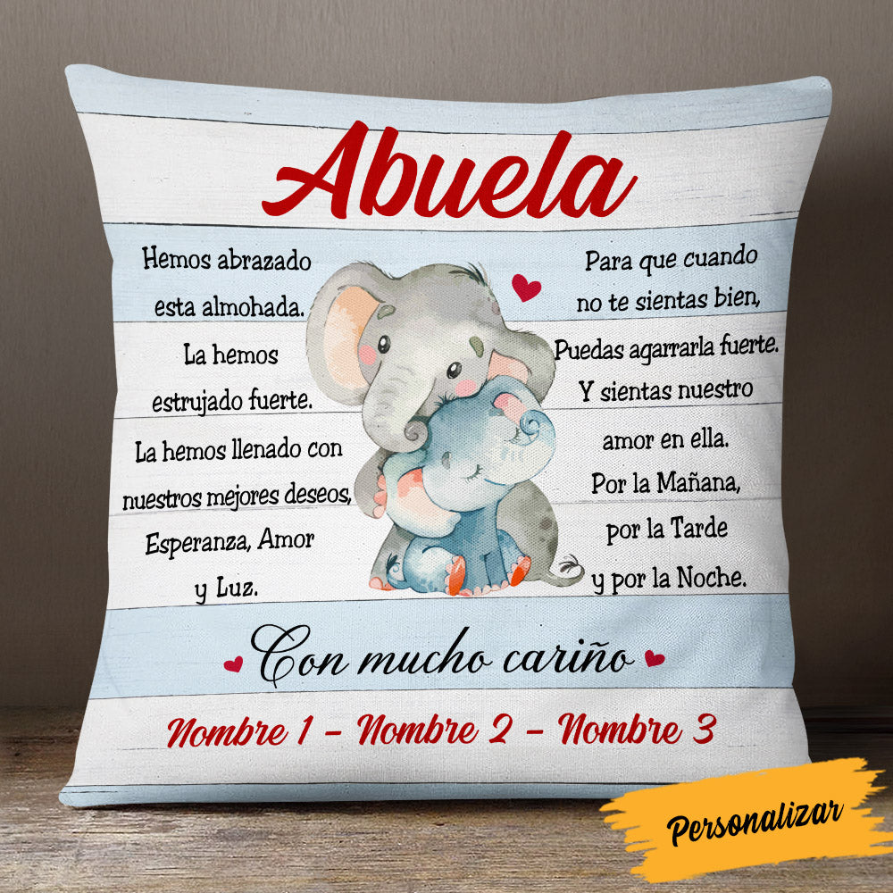 Personalized Spanish Mamá Abuela Elephant Mom Grandma Pillow AP147 65O53 (Insert Included)