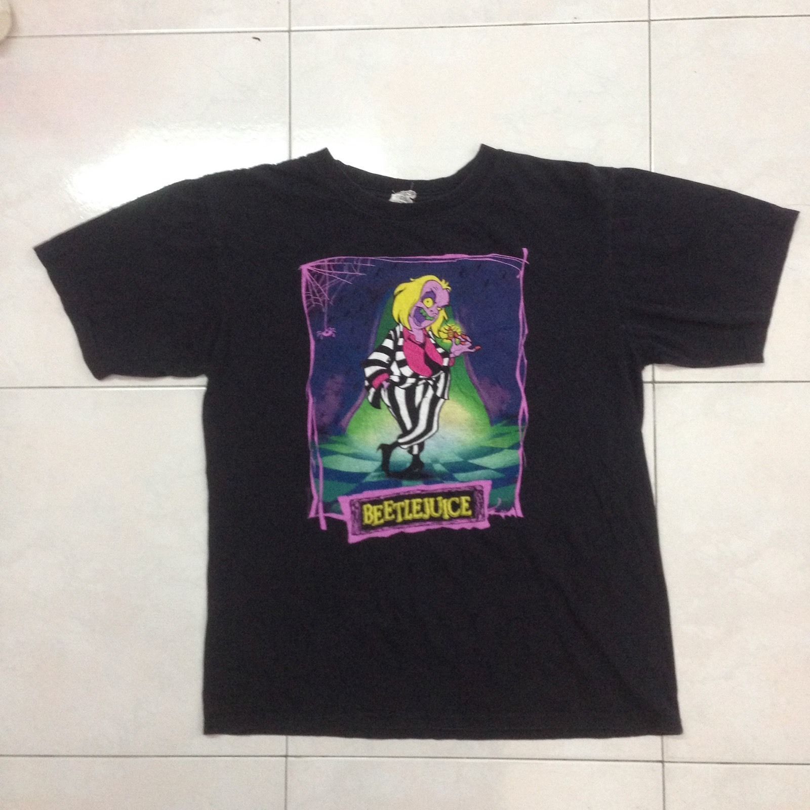 Vintage Beetlejuice Cartoon Shirt 80S 90S Tim Burton Goonies Monsters Rare Clothing Shirt