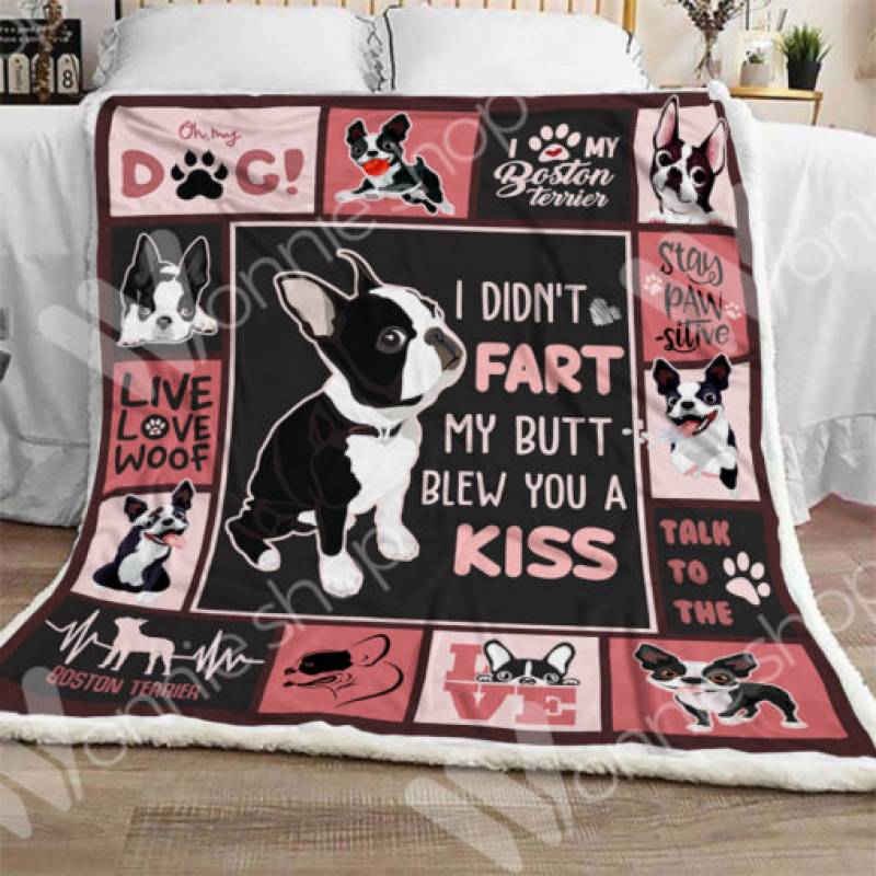 Boston Terrier Dog Sherpa Blanket NOV0601 73O56