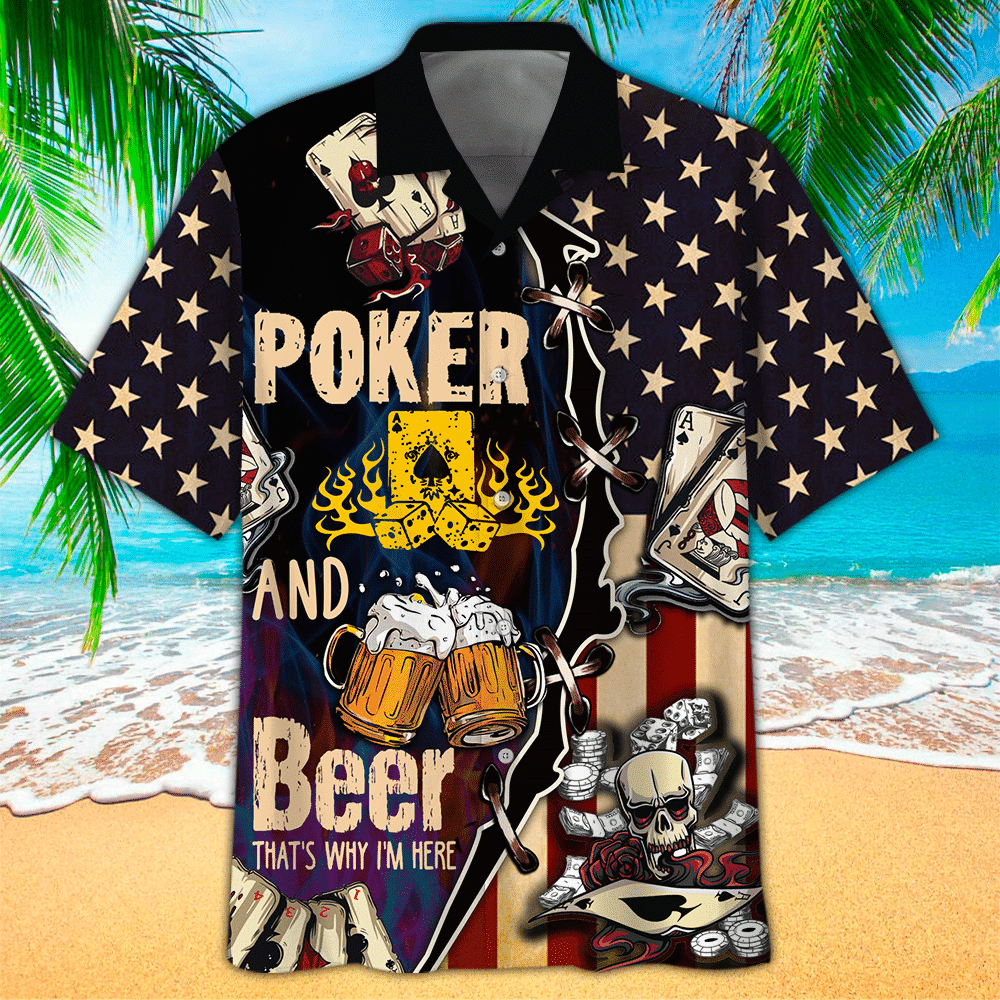 Poker Hawaii Button Up Shirt Aloha Ha33355