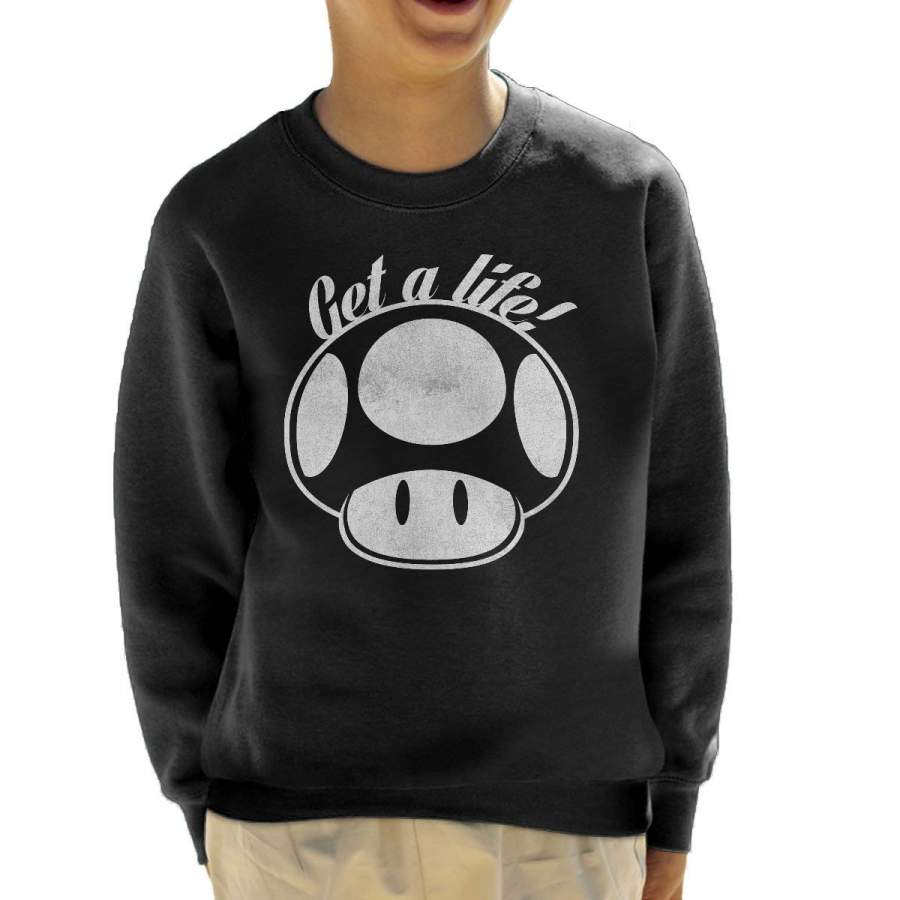 Super Mario Get A Life Kid’s Sweatshirt