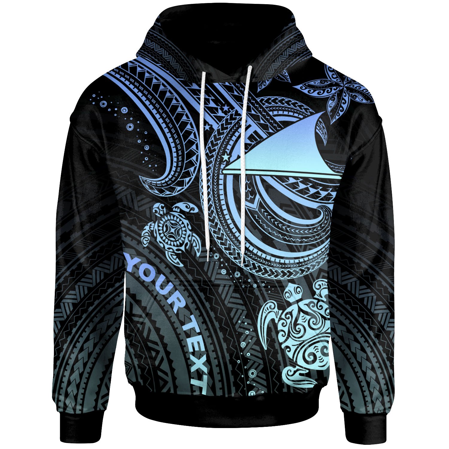 Tokelau Custom Personalised Hoodie – Blue Turtle – BN26