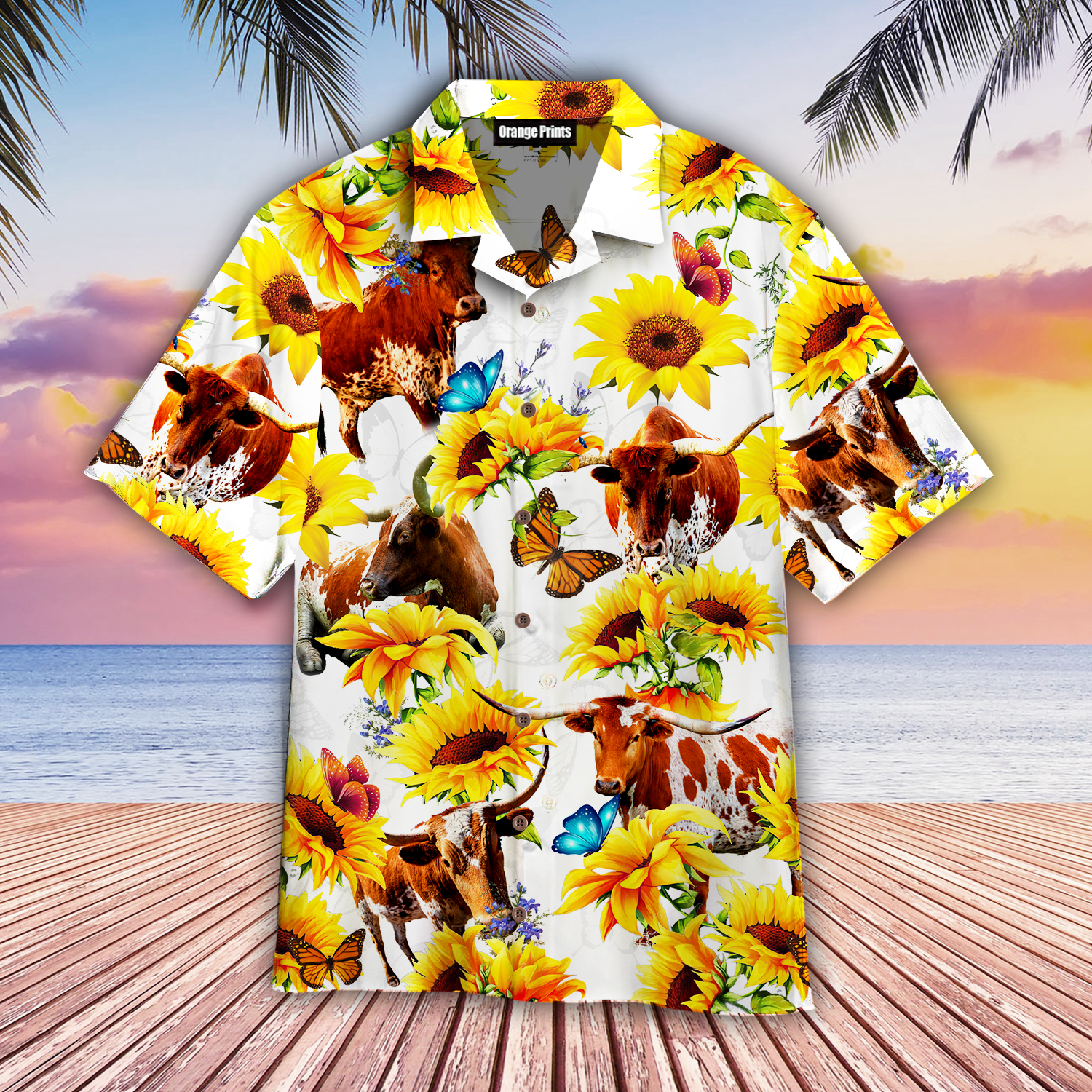 Texas Longhorn Sun Flower Hawaii Shirt For Men Women Ha56650