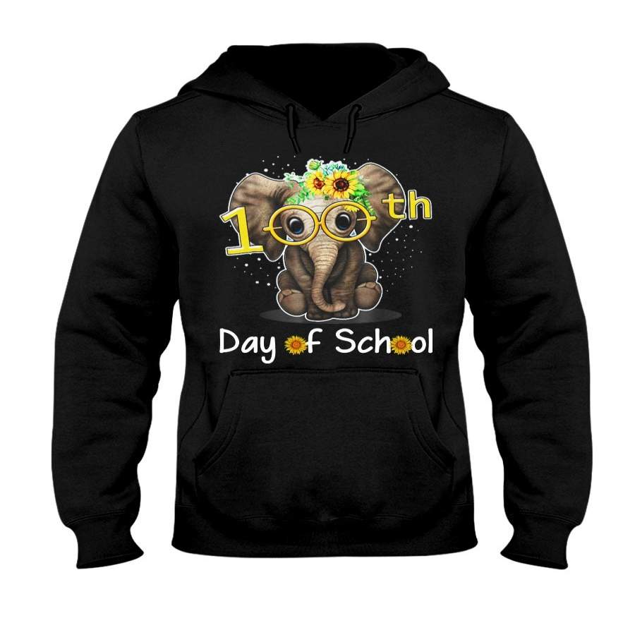 1Ooth Day Of School Cutest Elephant For Animal Lovers Hoodie