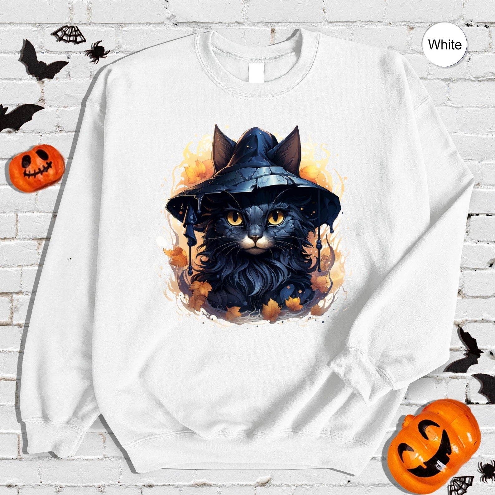 Witch Cat Sweatshirt 2D Crewneck Sweatshirt All Over Print Sweatshirt For Women Sweatshirt For Men Sws4020