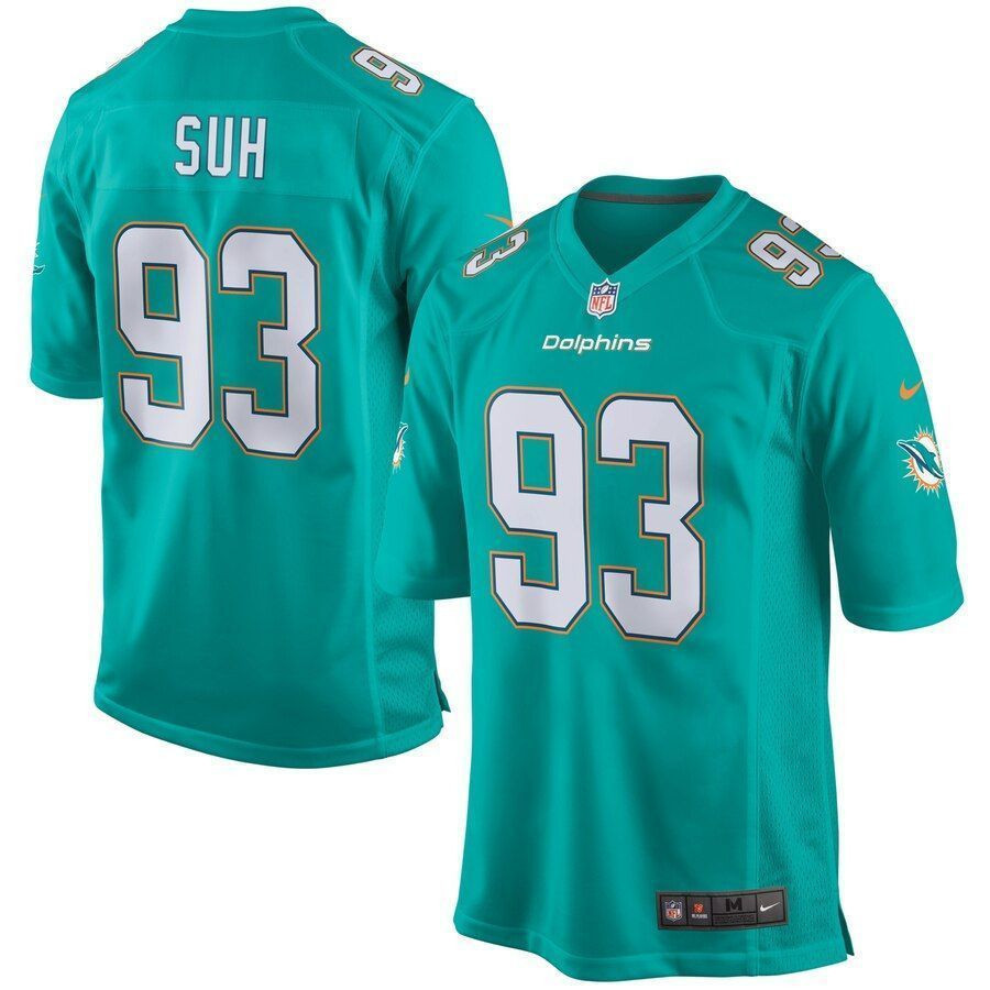 Ndamukong Suh Miami Dolphins Game Aqua 3D Jersey