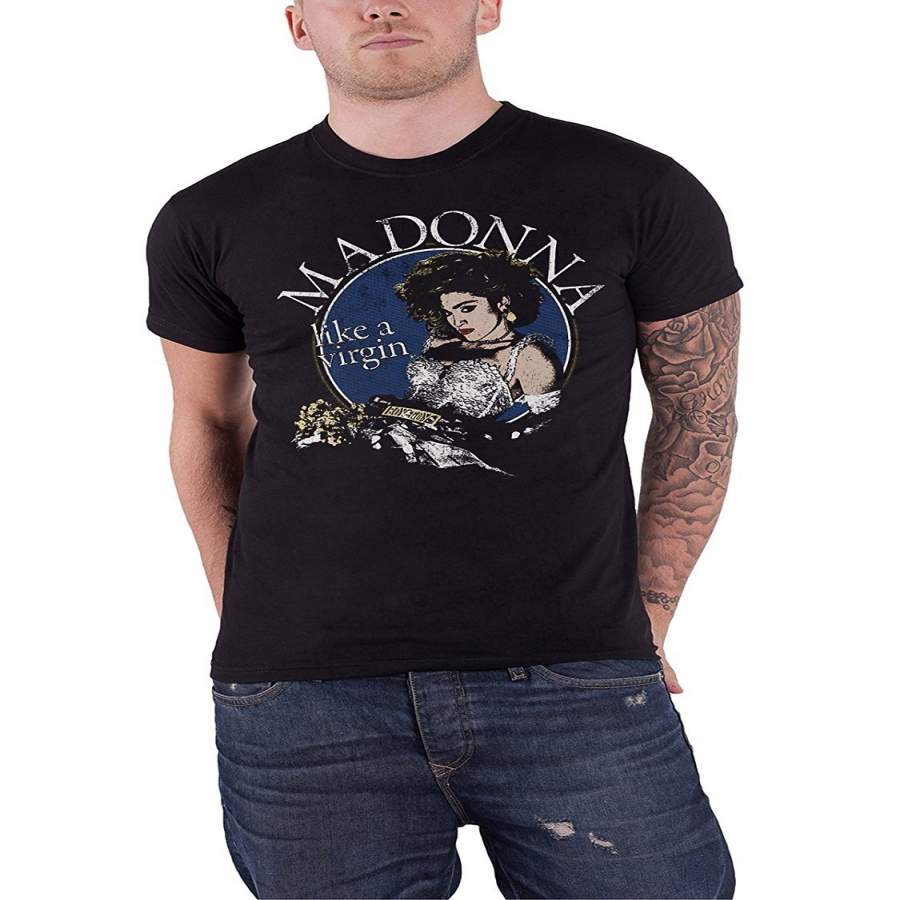 Fashion Men’S T-Shirt Madonna T Shirt Like A Virgin Official Mens Short Sleeve Men’S Summer T-Shirt