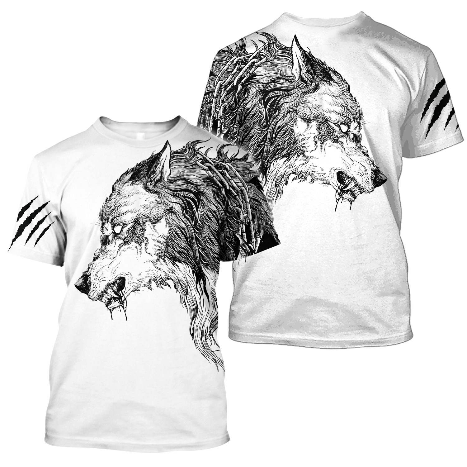 Tattoo Wolf Hoodie T Shirt For Men And Women Hac290501-Nm