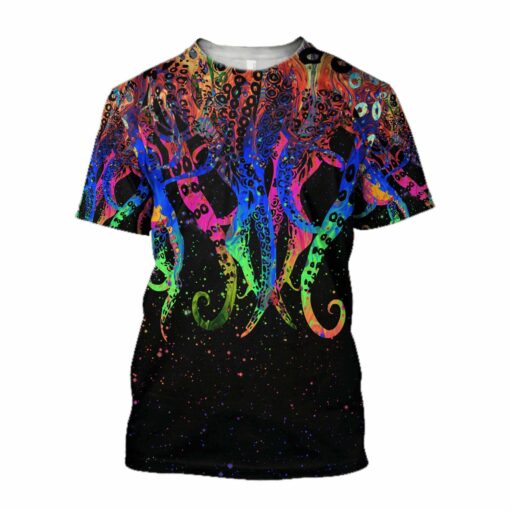 Hippie Octopus 3D All Over Printed Shirt For Hippie Lovers, Hippie Style 3D Shirts, Gift For Men And Women