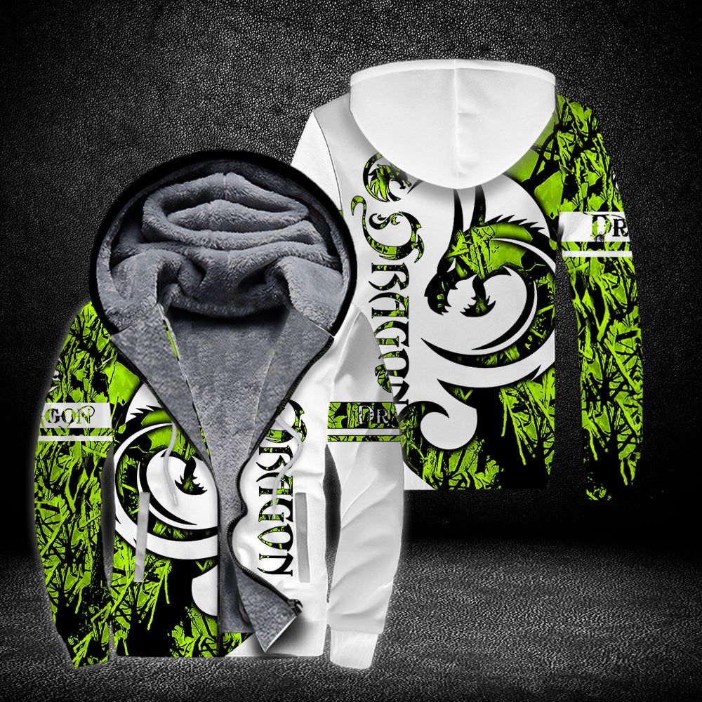 Tattoo And Dungeon Dragon Fleece Zip Hoodie All Over Print | Unisex | Adult | Ft3040