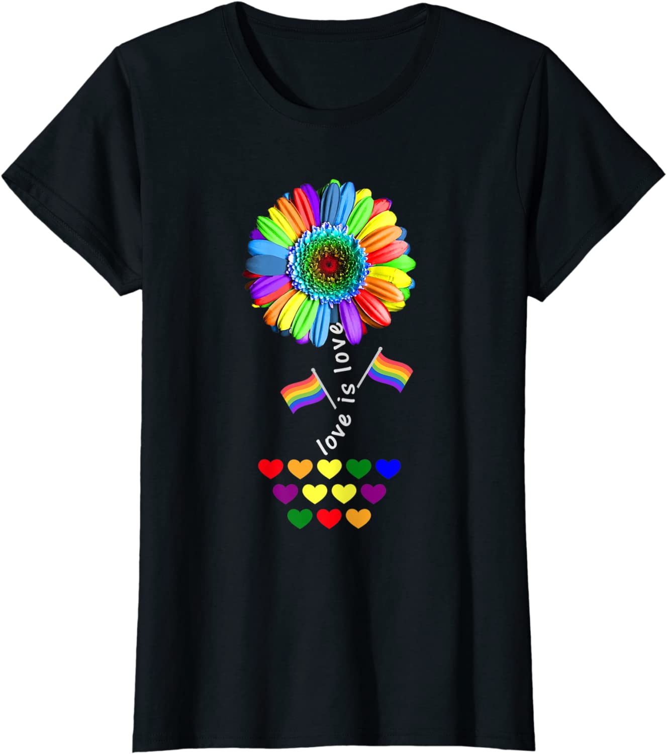 Love Is Love Lgbt Gay Pride Rainbow Sunflower T Shirt