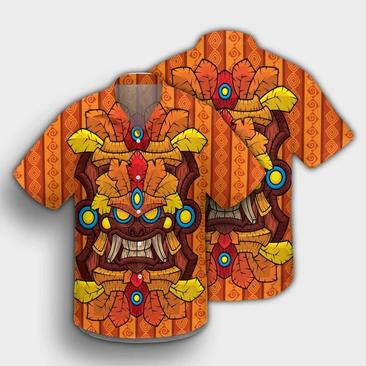 Cool Tiki Orange Hawaii Shirt Ha4986