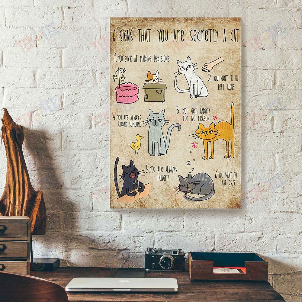 Canvas Prints Six Signs That You Are Secretly A Cat Brown Canvas Wall Art Home Decor