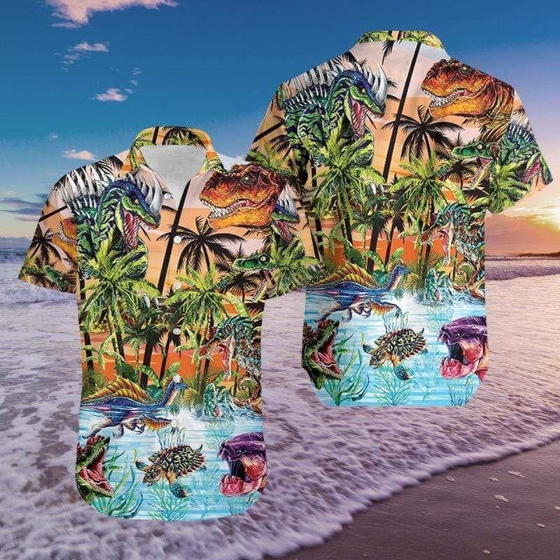 Always Be Dinosaur Aloha Hawaiian Shirt Colorful Short Sleeve Summer Beach Casual Shirt For Men And Women