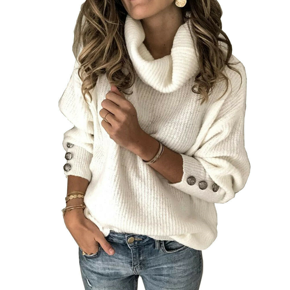 Women’s Winter Long Sleeve Sweater Autumn Jumper Pullover Tops Blouse alx