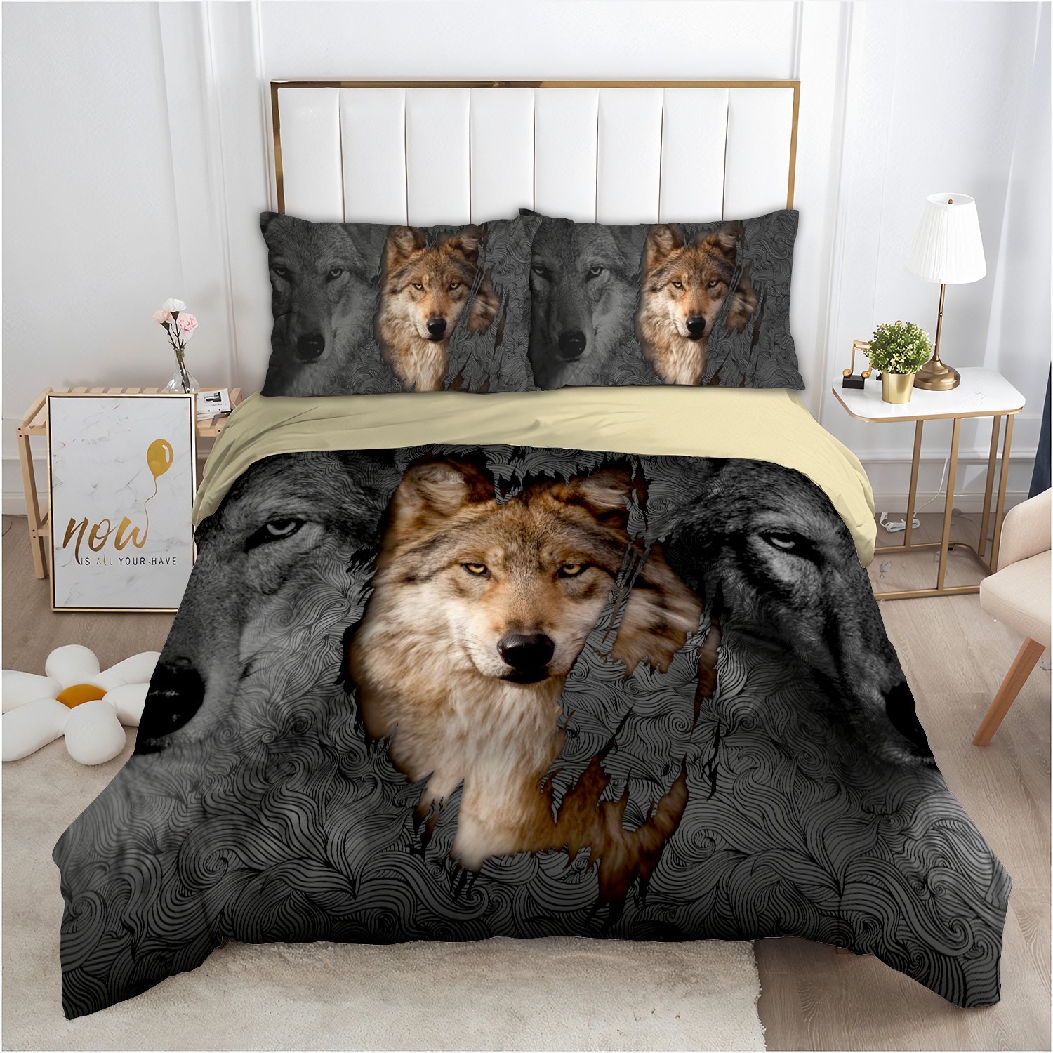 Amazing Wolf All Over Printed Bedding Set Mei