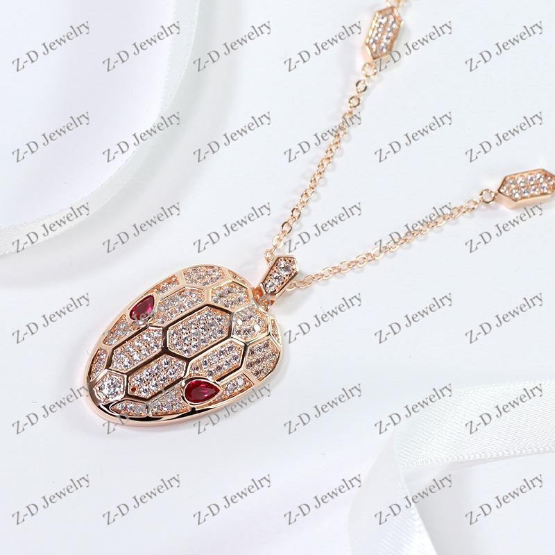 Top High Quality Silver Snake Pendant Necklace Rose Gold Fashion Boutique Ladies Luxury Jewelry Party Birthday Banquet Gift alx