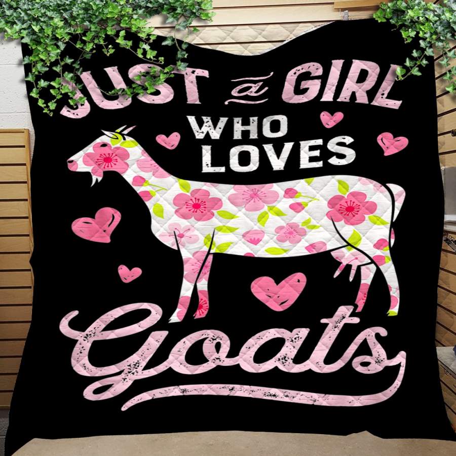 Custom Blanket Just A Girl Who Loves Goats Blanket – Quilt Blanket