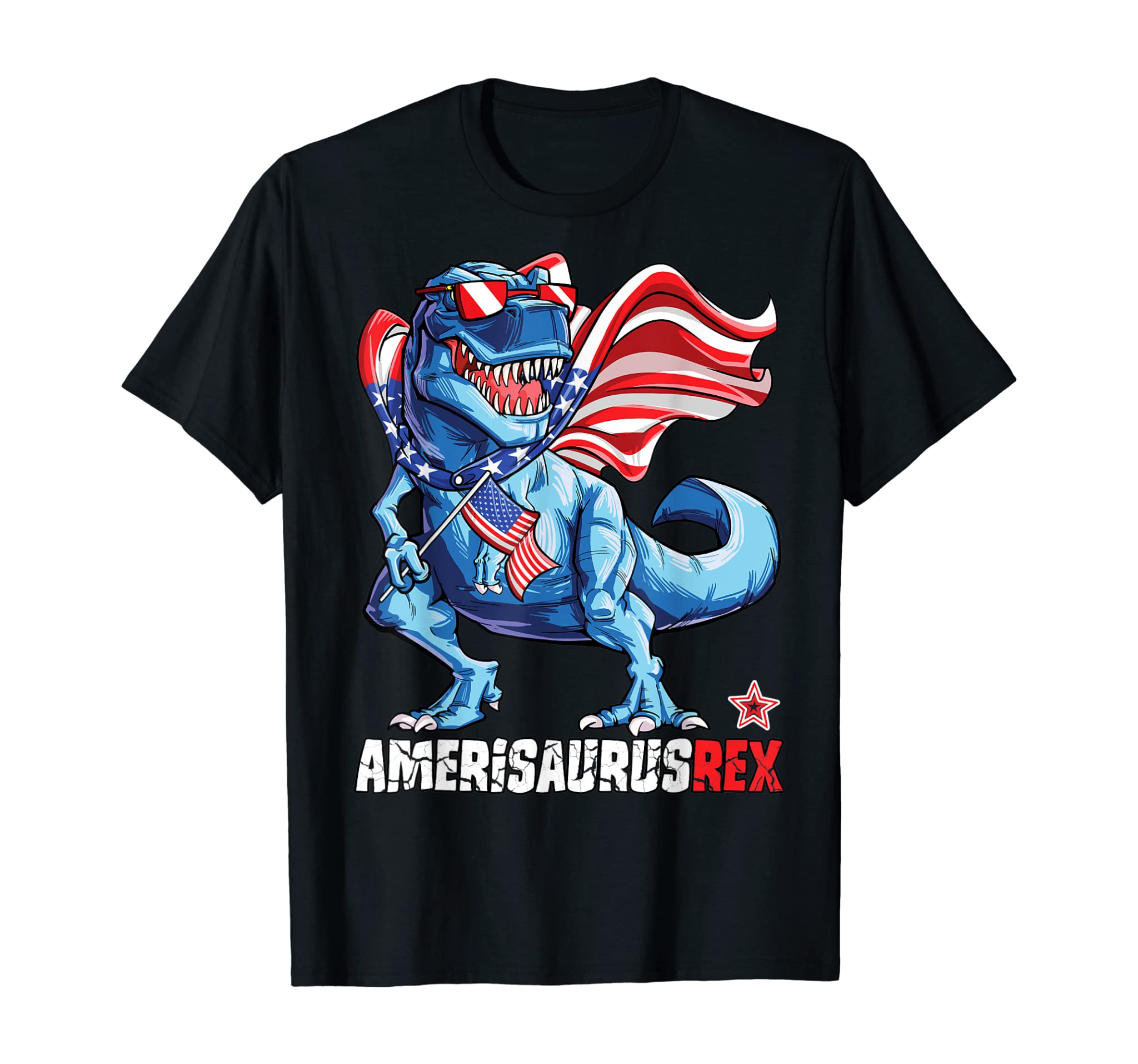 Dinosaur 4th of July T shirt Kids Boys Men Amerisaurus T Rex T-Shirt